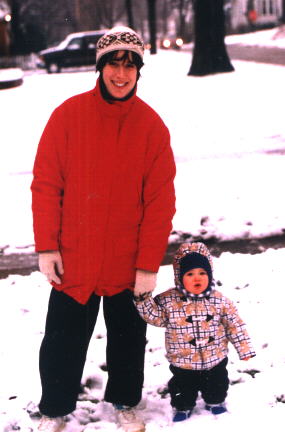 Andras and his Mother, Standing in the Snow