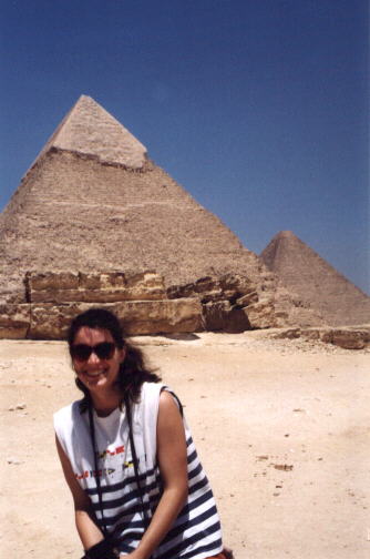 Eva with the pyramids