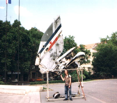 Matt and the tail of a downed plane